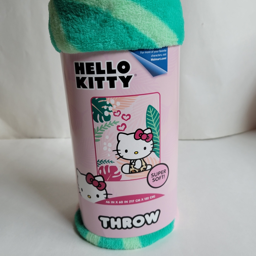 Hello Kitty Pink and Green Super Soft Throw